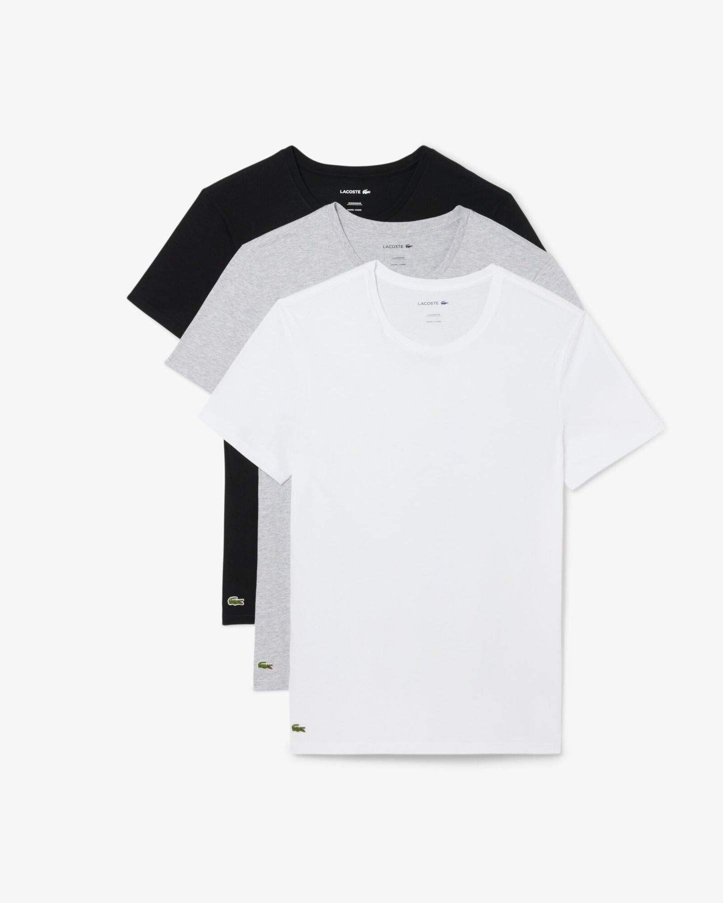 Mens 3-Pack Plain Mens T-Shirts - White/Silver Chine-Black BXY