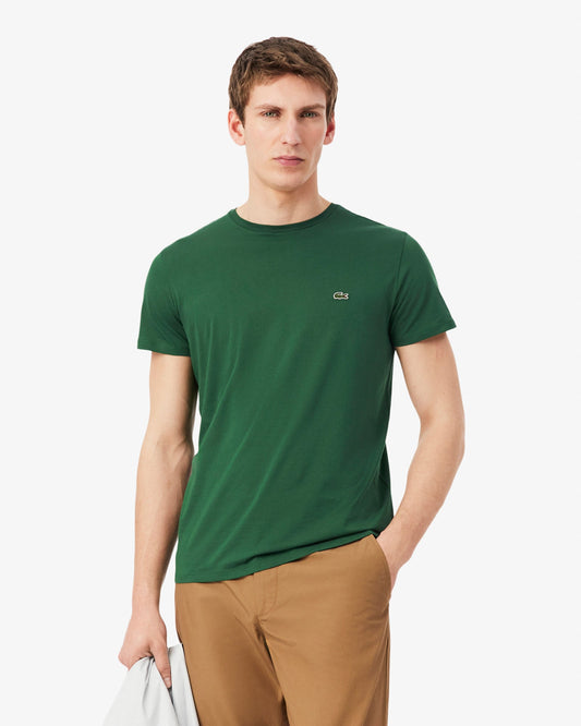 Mens Crew Neck Pima Cotton Jersey T-Shirt - Green 132