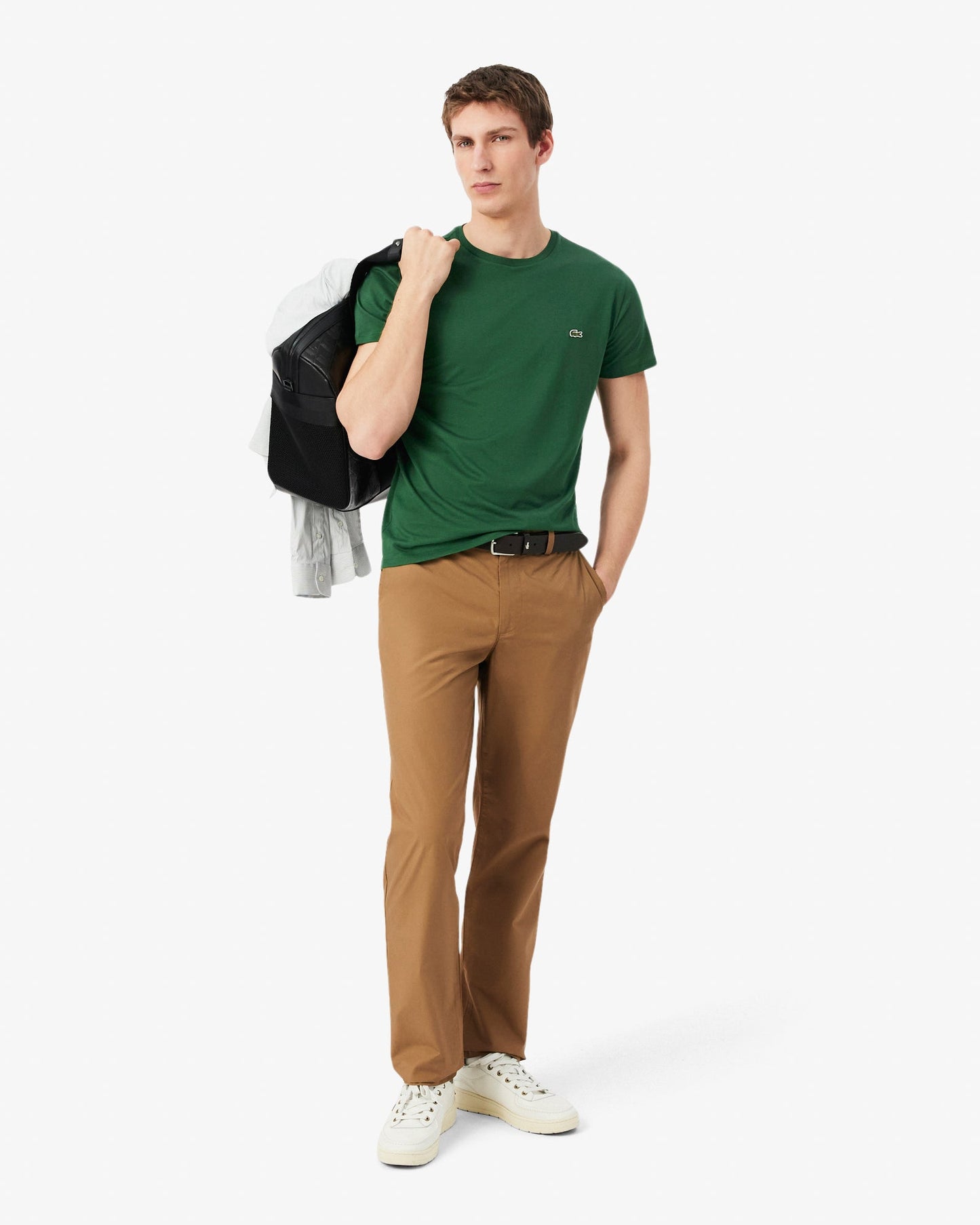 Mens Crew Neck Pima Cotton Jersey T-Shirt - Green 132