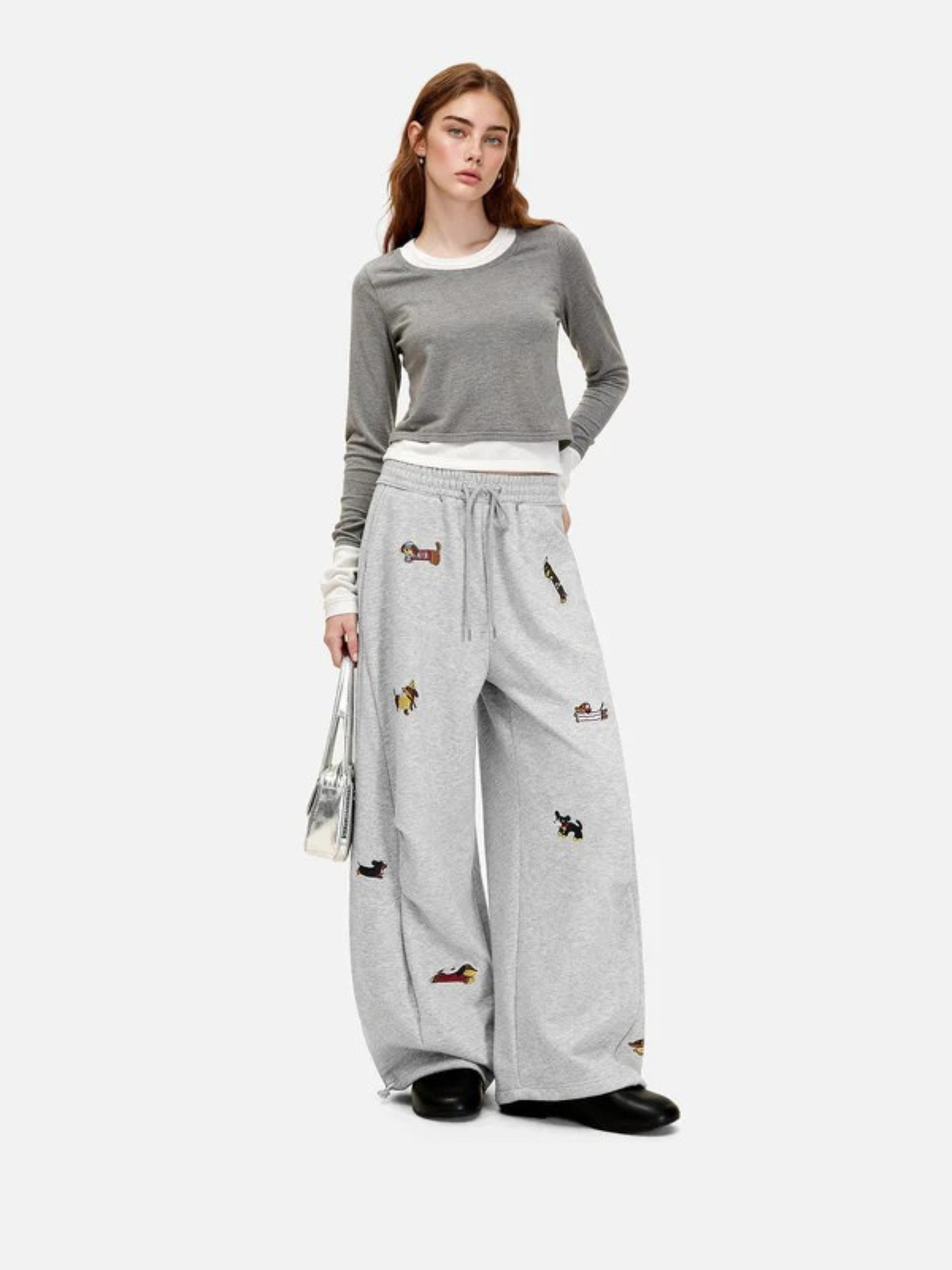 LAST DAY - 76%OFF🔥Embroidered Pup Barrel Sweatpants