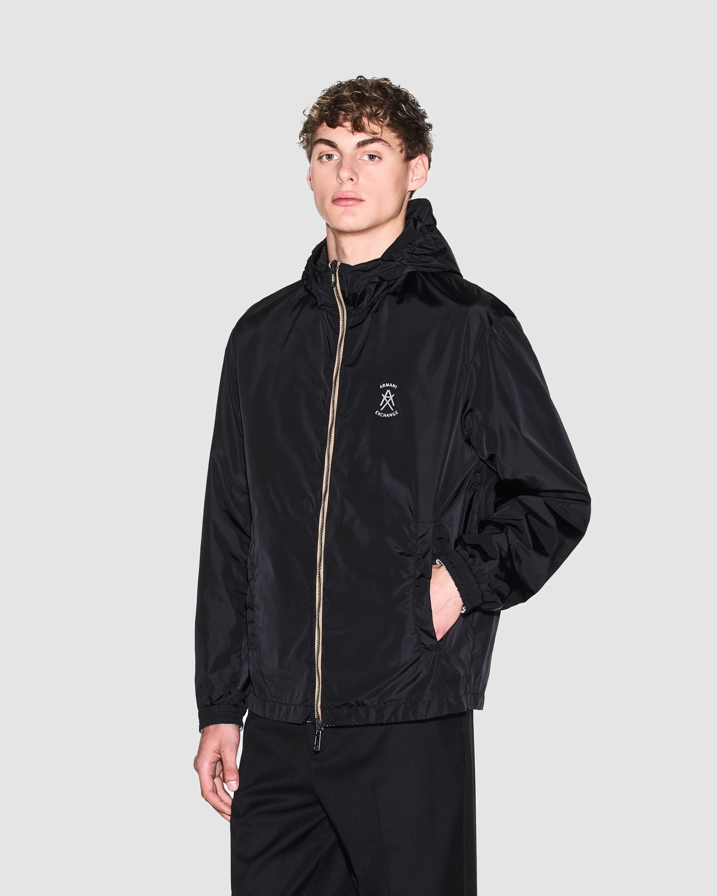 Mens AX Pattern Reversible Jacket - Cream/Black M0245