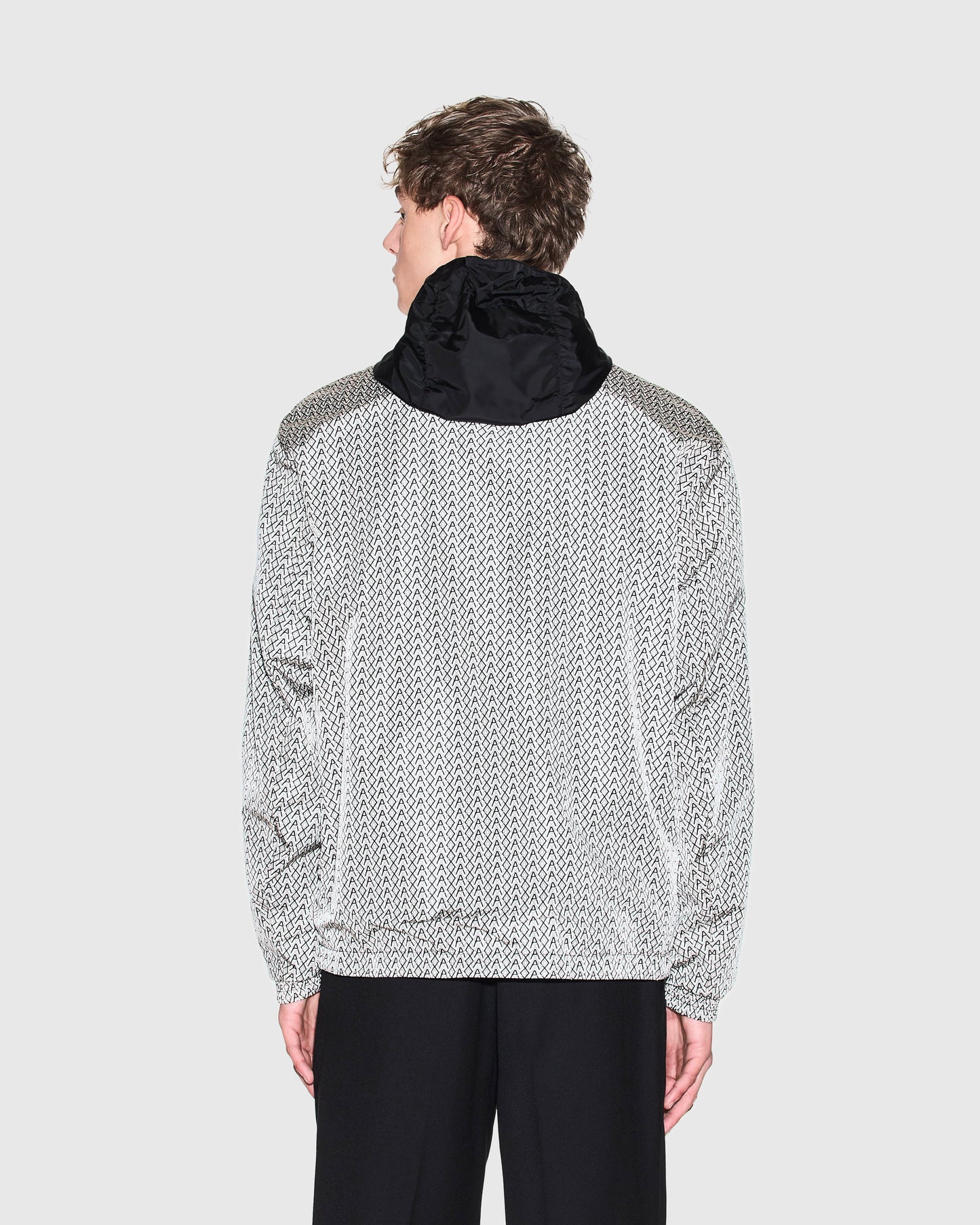 Mens AX Pattern Reversible Jacket - Cream/Black M0245