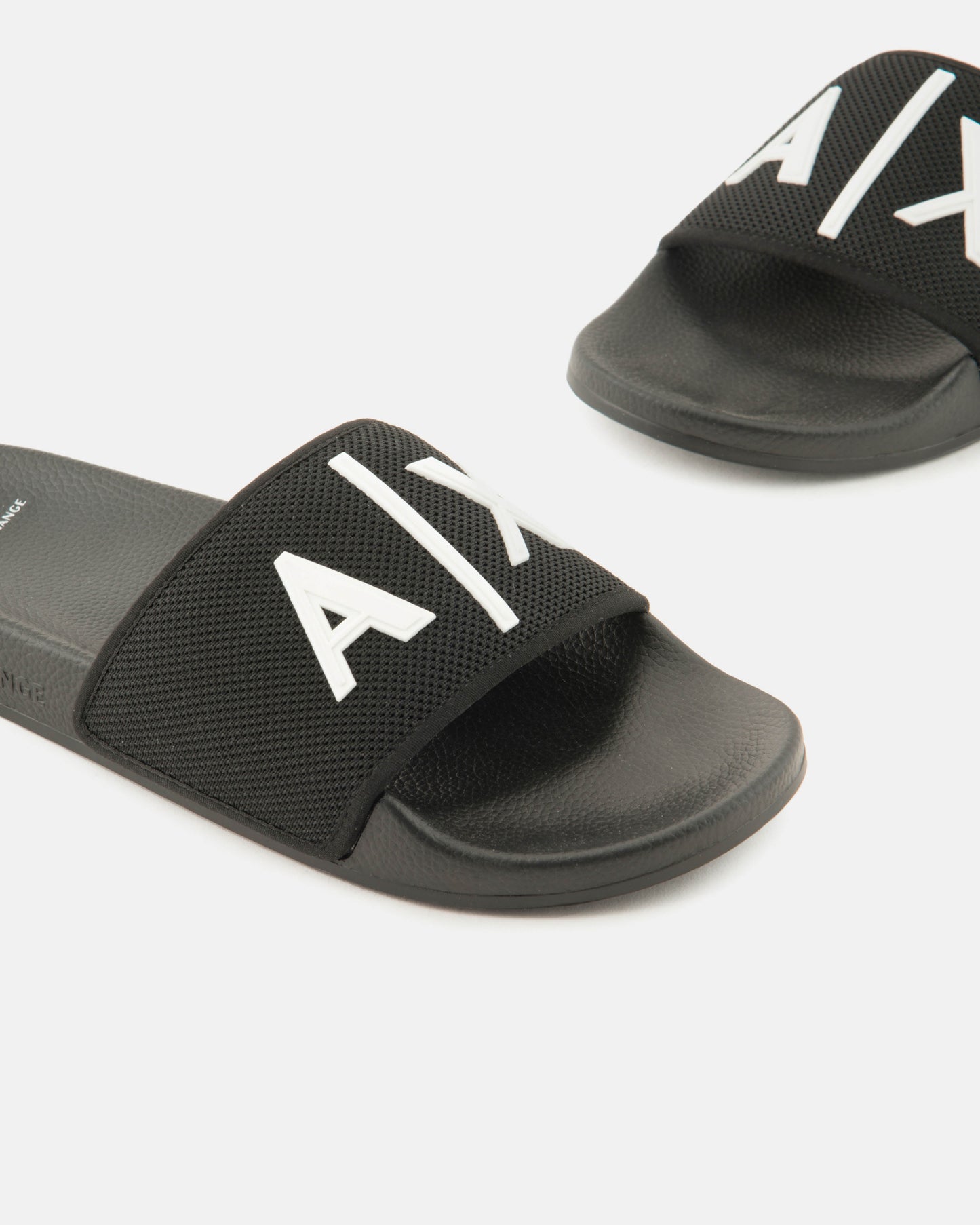 Mens A|X Logo Sliders - Black/Optical White S277