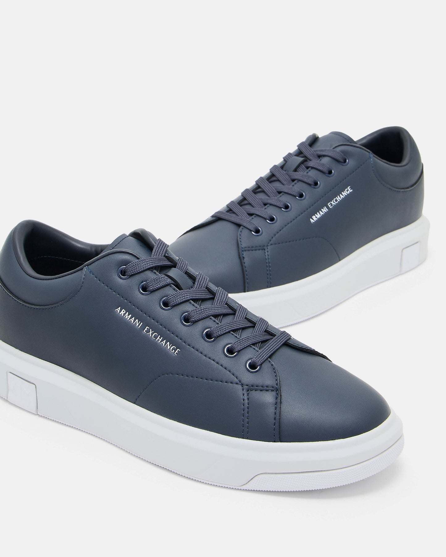 Mens Leather Sneakers - Navy 00285