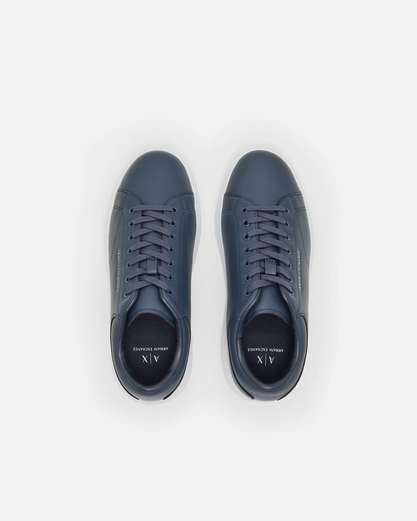 Mens Leather Sneakers - Navy 00285